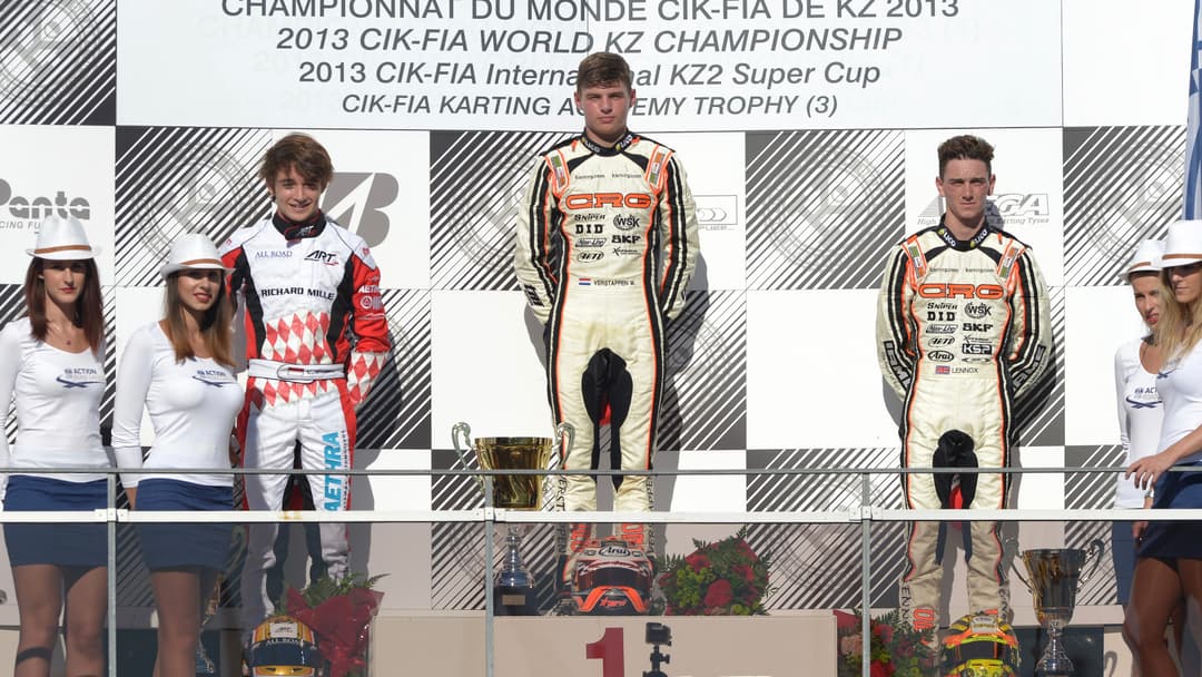 Podium of the 2013 CIK-FIA World KZ Championship